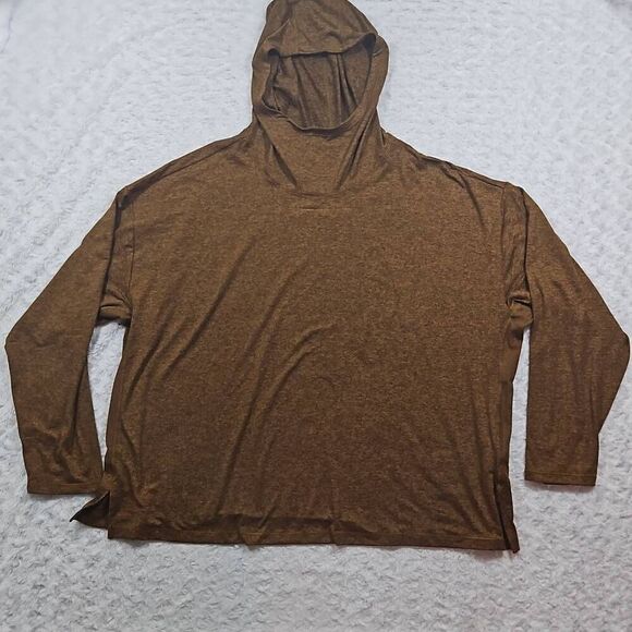 Athleta Uptempo II Hoodie Sweatshirt Mahogany Heather Plus Size 3X - Picture 3 of 11